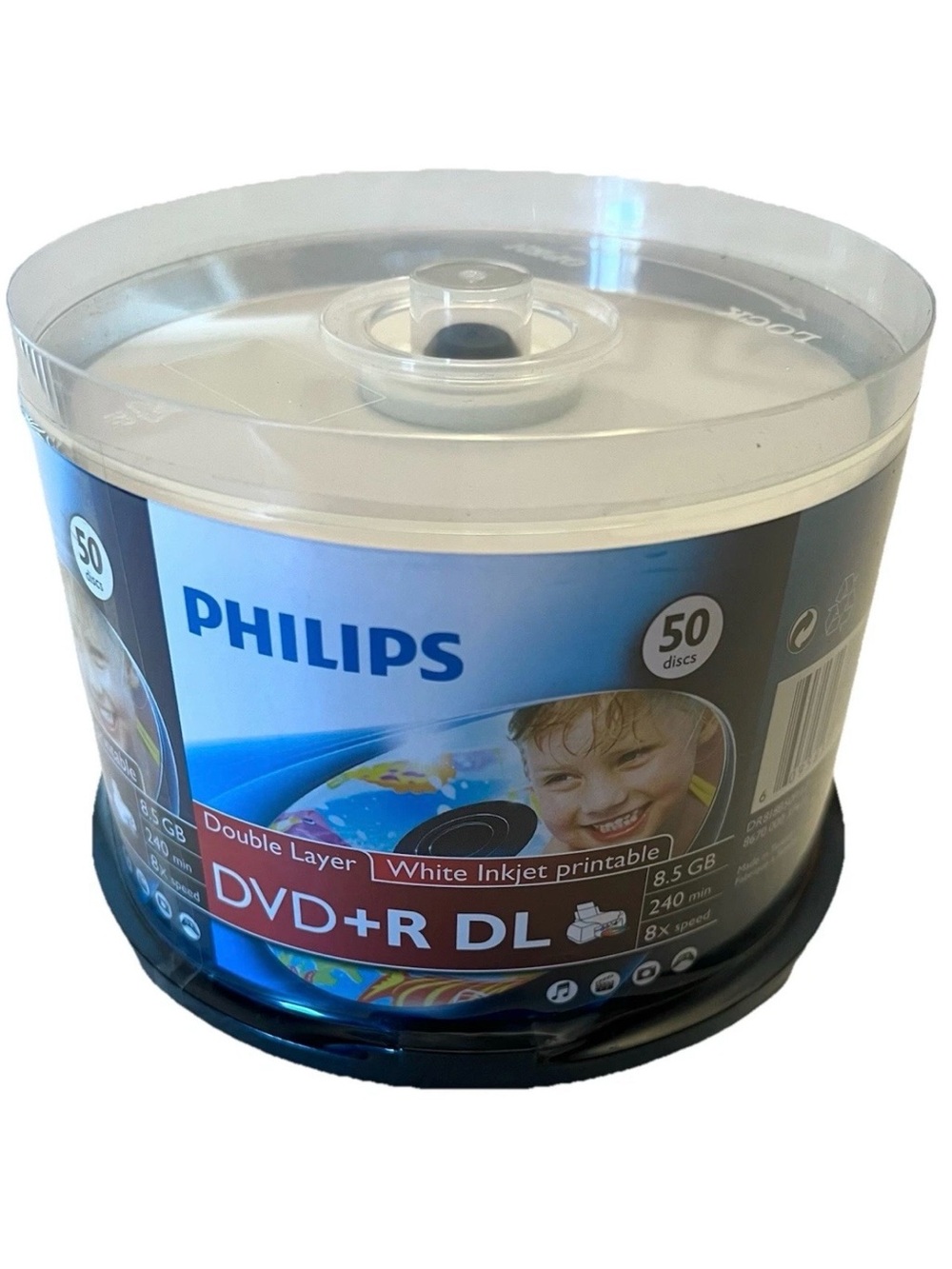 50PK PHILIPS 8X DVD+R DL DUAL DOUBLE LAYER 8.5GB MEDIA DISC CAKE BOX/240 MINS